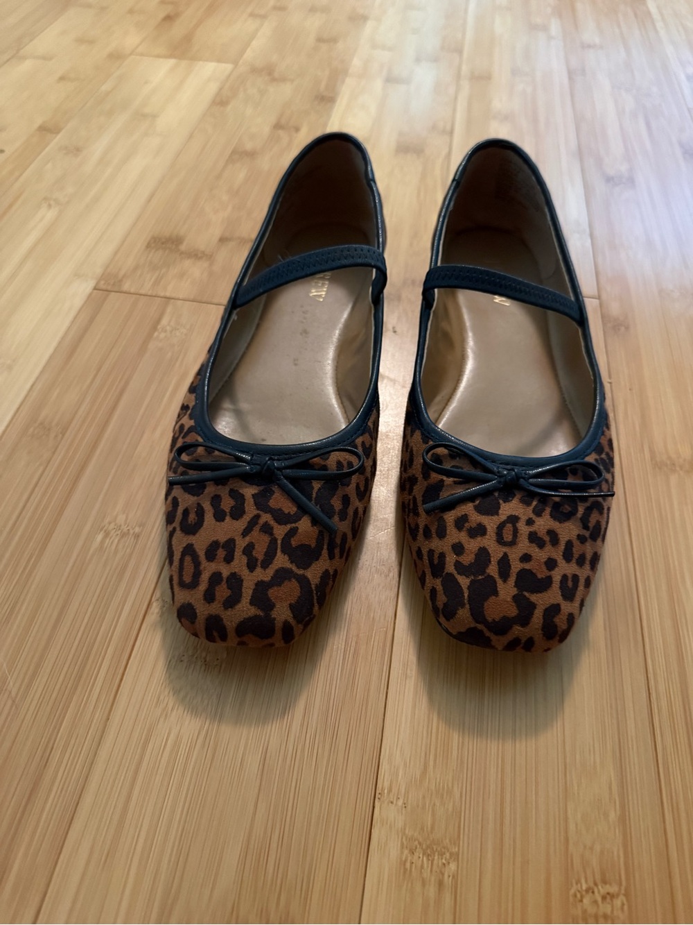 J. Crew Leopard-Print Mary Jane Ballet Flats in Brown and Black